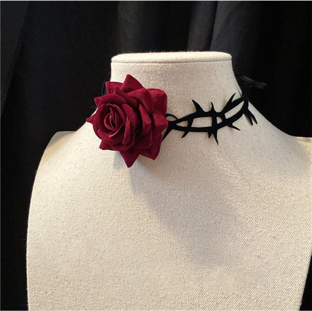 Novelty Halloween Costume Accessories Day of The Dead Headpiece Rose Flower Necklace  for Women