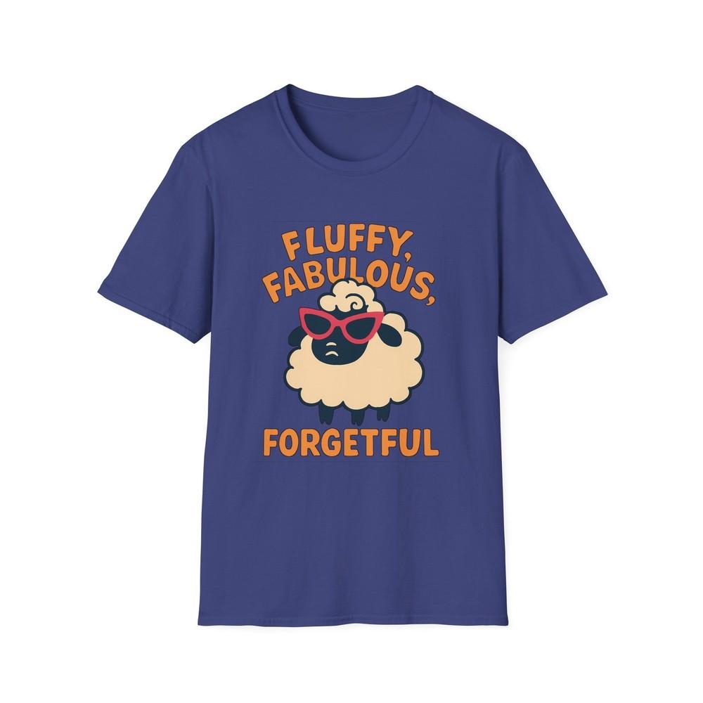 

Unisex Softstyle T-Shirt Fluffy Fabulous Forgetful Funny Sheep Cartoon Tee 4XL
