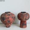 Abstract Oil Painting Style Ceramic Vase Creative Plant Pot Table Decoration Flower Arrangement Floral Vase Room Aesthetic Decor