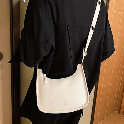 Spring Texture Bag Women's 2025 New Fashion Simple Casual Large Capacity Shoulder Bag Solid Color Messenger Bag