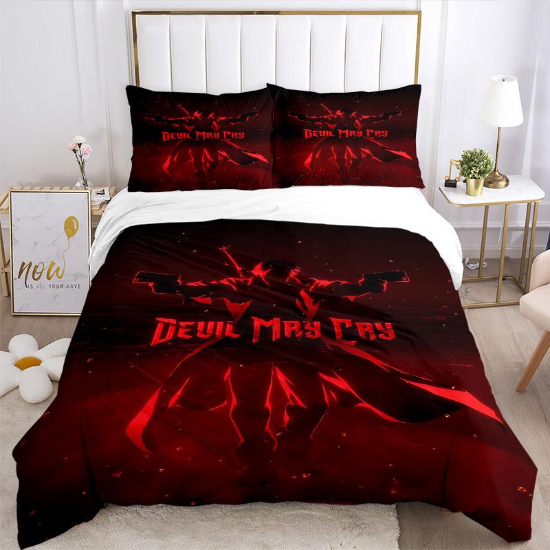3-częściowy komplet pościeli Devil May Cry: Idealny do sypialni lub pokoju gościnnego. Miękkie i wygodne bez wkładu yy251009190