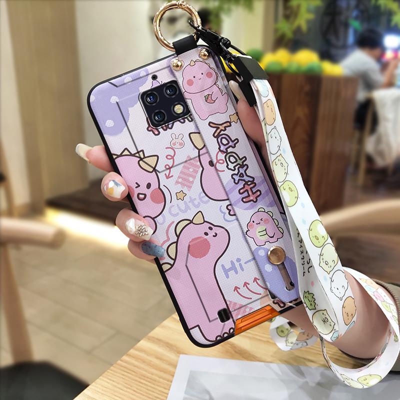 Shockproof Soft case Phone Case For Oukitel WP6 Kickstand Wristband Dirt-resistant Lanyard Silicone Ring Cute Cartoon