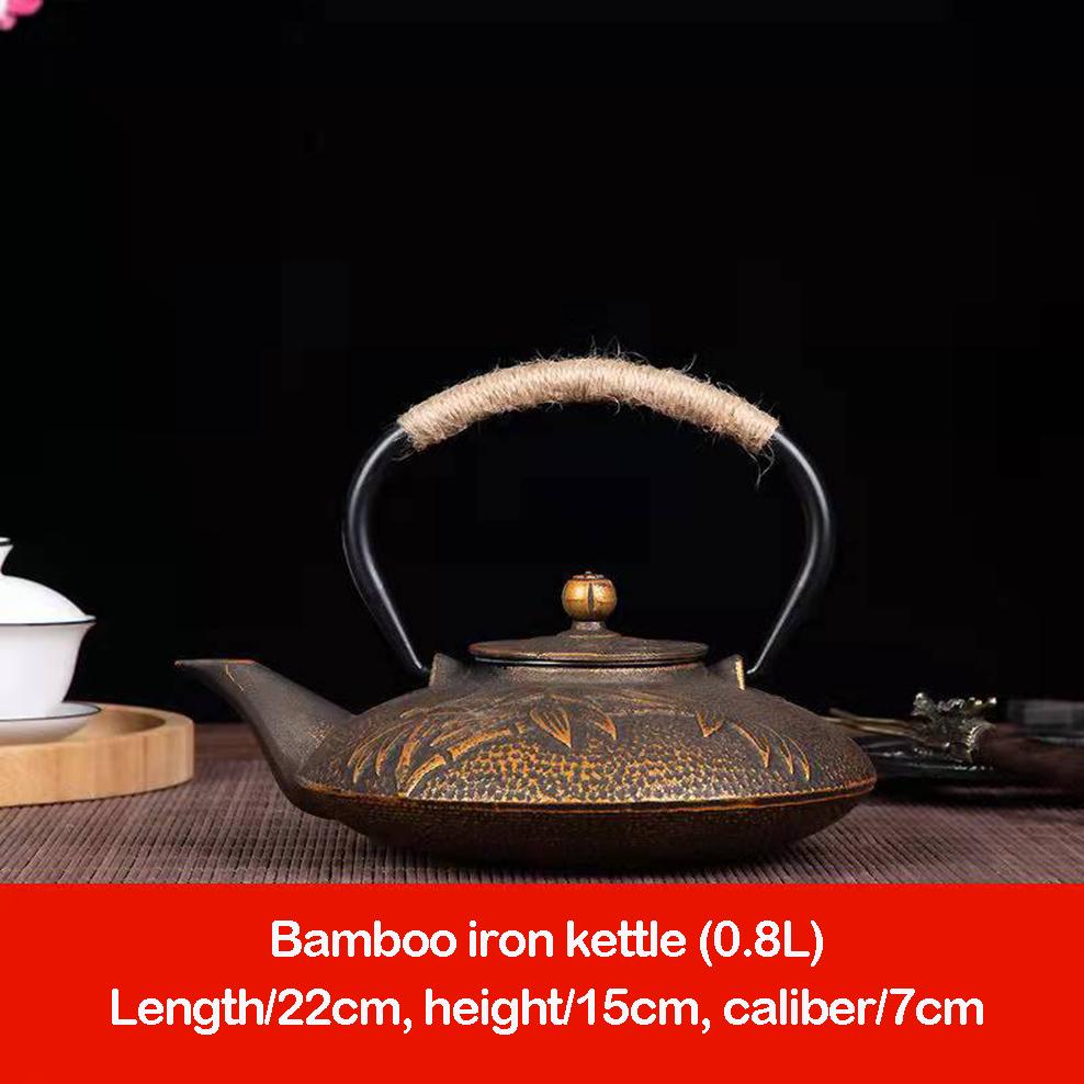 ENERGE SPRING 800ML Cast Iron Teapot Japanese-style Boiling Kettle Beauty Health Pig Iron Boiling Water Pot Retro Tea Set