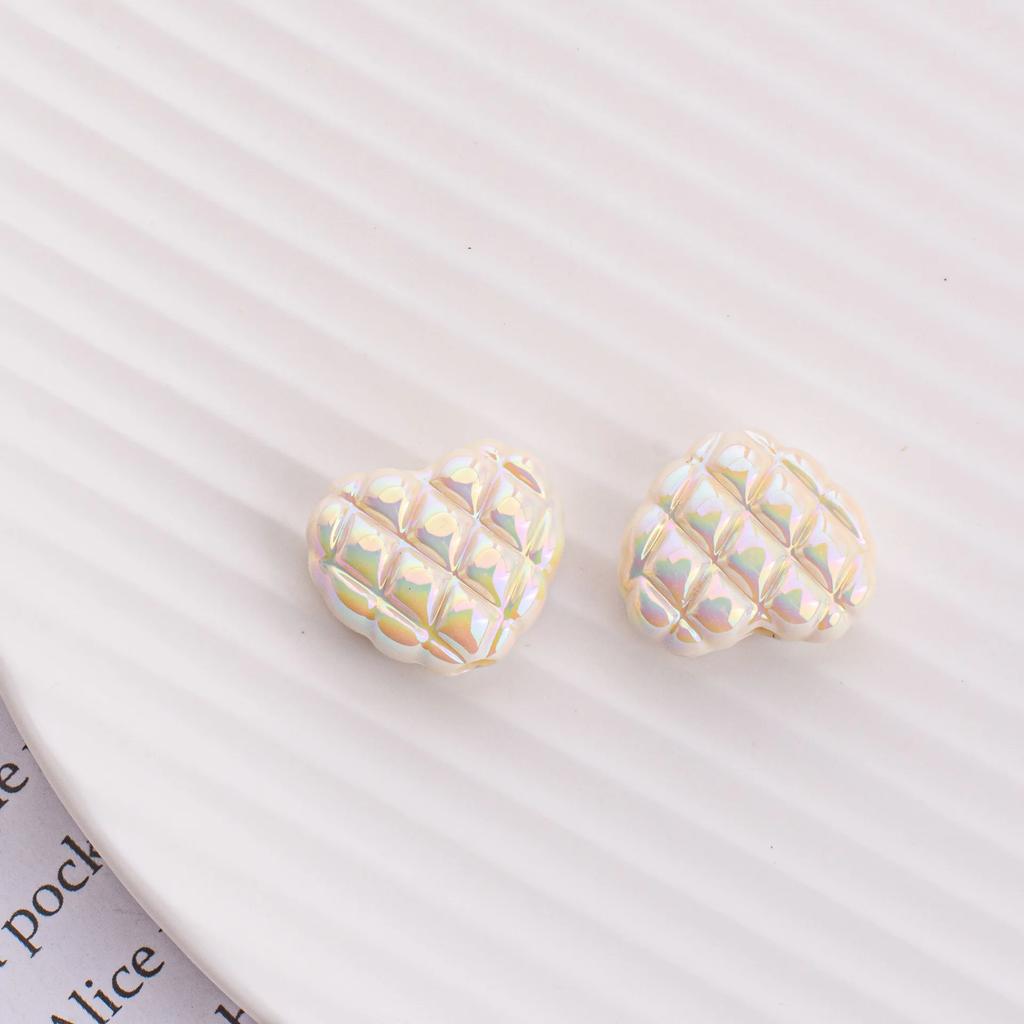 TX07 5Pcs Candy Waffle Pentagram Rhombus Love Pineapple Acrylic Charm Bead Handmade Straight Hole DIY Accessories Trend Bracelet