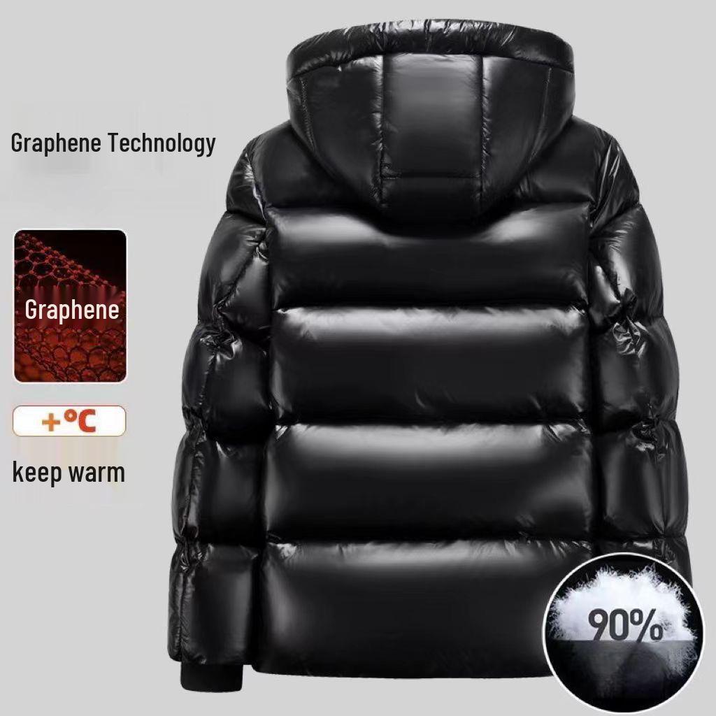 2024 Graphene Lined Down Jacket: Top Heat Storage, Warm, Waterproof, Anti-down, Black Tech Fabric.