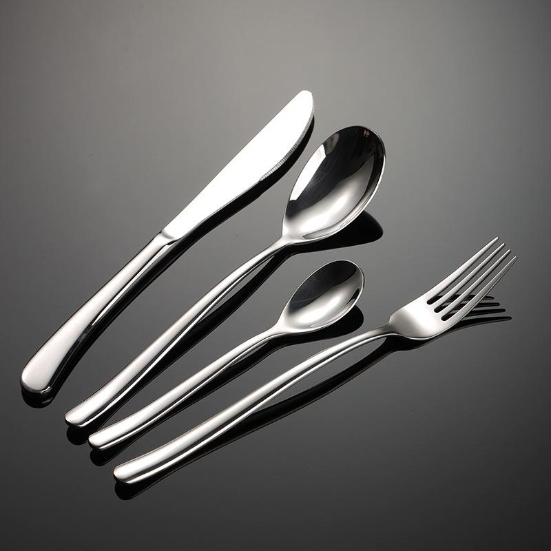 304 Stainless Steel Knife, Fork and Spoon Steak Western-style Tableware Bright Wine Shop Knife and Spoon Tableware Set