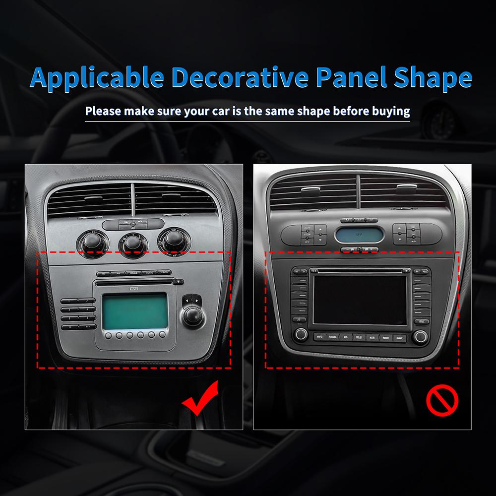 For Seat Altea 2004 2005 2006 2007 2008 Real Soft Carbon Fiber Sticker LHD Car Central Air CD Panel Trim Interior Accessories