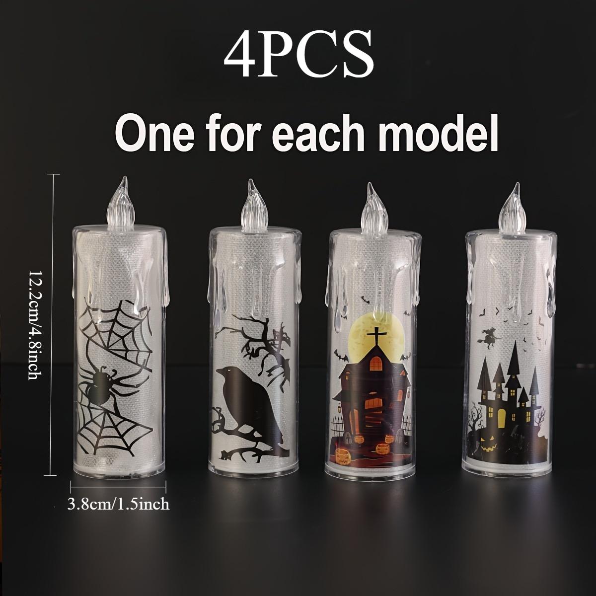 

1 УПАКОВКА Хэллоуин Светодиодные электронные свечи, декоративные лампы, создающие жуткую атмосферу, прикроватные лампы в спальнях, реквизит для оформления сцены 4 pieces