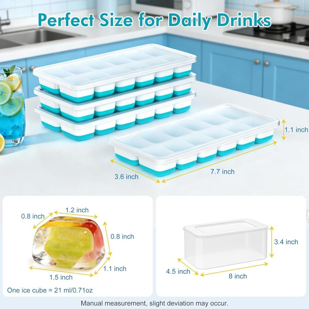 Ice Cube Trays Ice Cube Molds with Removable Lid Easy-Release For Cocktail Freezer Kitchen Tools