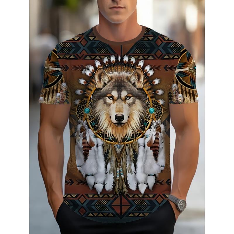 

Мужские футболки больших размеров в этническом стиле с графическим принтом, летняя футболка с коротким рукавом, оверсайз, повседневные футболки для мужчин 5XL