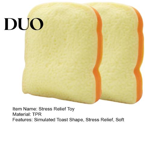 Portable Stress Toy 1/2Pcs Simulated Toast Relief Toy, Sliced Bread Squeeze Sensory Soft Stretchy Fake Food Fidget for Kids Teens Adults Hand