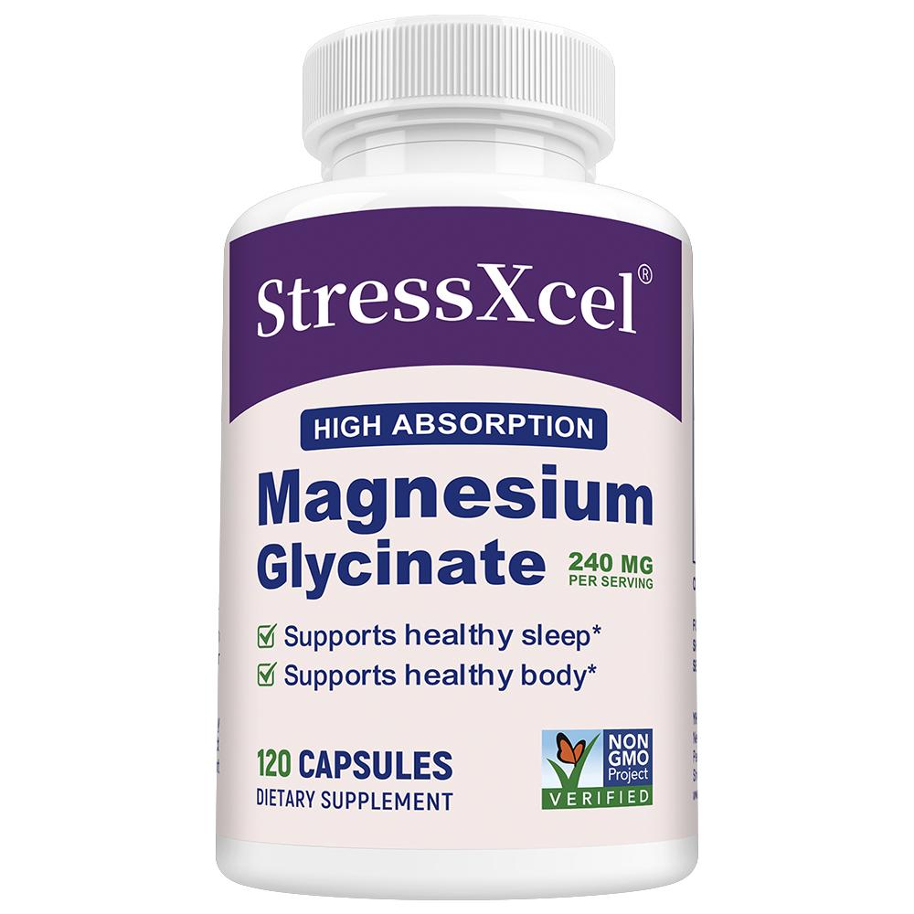 

Magnesium Glycinate Dietary Supplement, 240 Mg Per Serving, 120 Capsules Per Bottle 120 Capsules