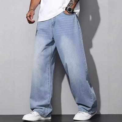American Autumn New Denim Loose Straight Simple Casual Trousers Trendy Jeans