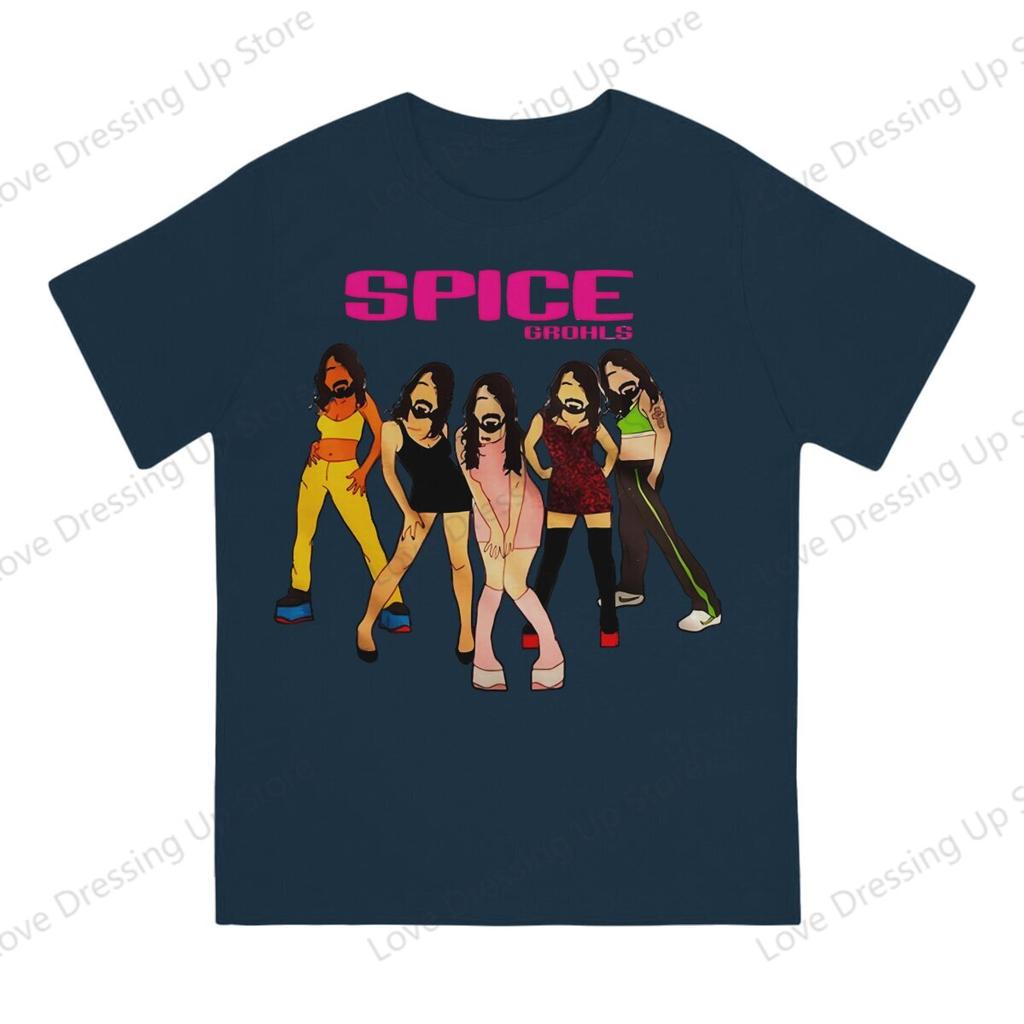 100 Cotton Tshirt Spice Grohls T Shirt Unisex Dave Grohlrock Pop Parody Funny Summer Coolness Street Short Sleeve Top S6xl