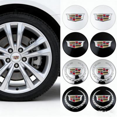 60/65mm Car Wheel Center Hub Emblem Stickers for ATS CTS DTS STS SLS SLR XLR Seville CT6 Escalade Auto Accessories