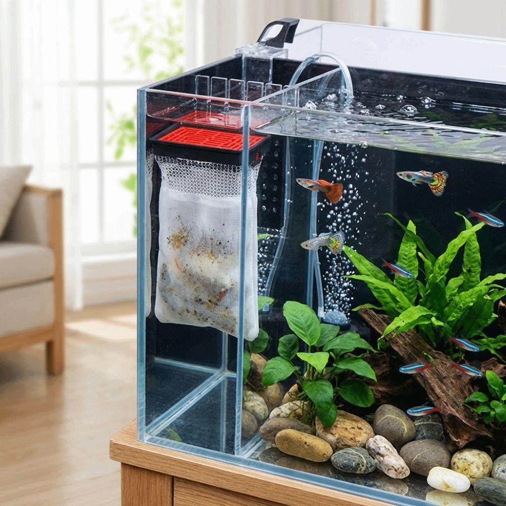 Efficient Filtration Aquarium Filter Bag Compact Filter Container  Water Circulating