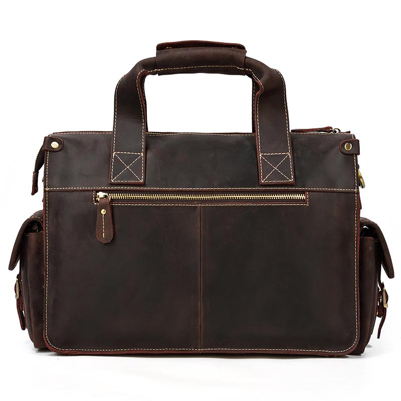 Leather Handbags for men male genuine leather business briefcase for man men's real cow skin shoulder bag tote bags brown