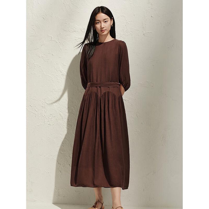 Juzih Anake Women's Irregular Patchwork Waist-Cinching Dress