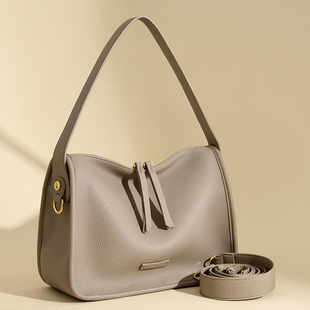 

Ретро сумка на плечо из мягкой искусственной кожи, повседневная сумка-тоут со съемным регулируемым ремешком, модная сумка-портмоне для женщин серый