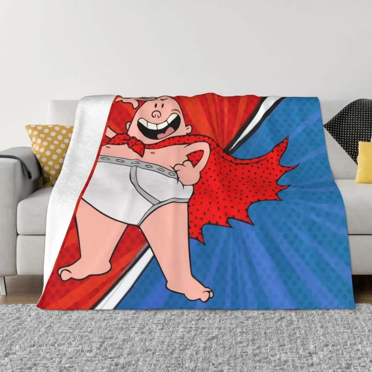 Captain Underpants - Comic Cartoon Throw Blanket Blanket Fluffy Thermal Blanket Extra Large Throw Blanket Hairy Blankets 75X95CM