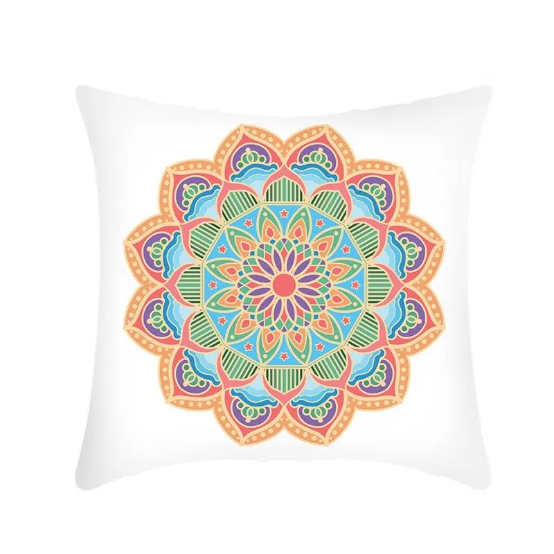 Office Sofa Cushion Cover Mandala Array Printed Luxury Home Decor Cushion Cover