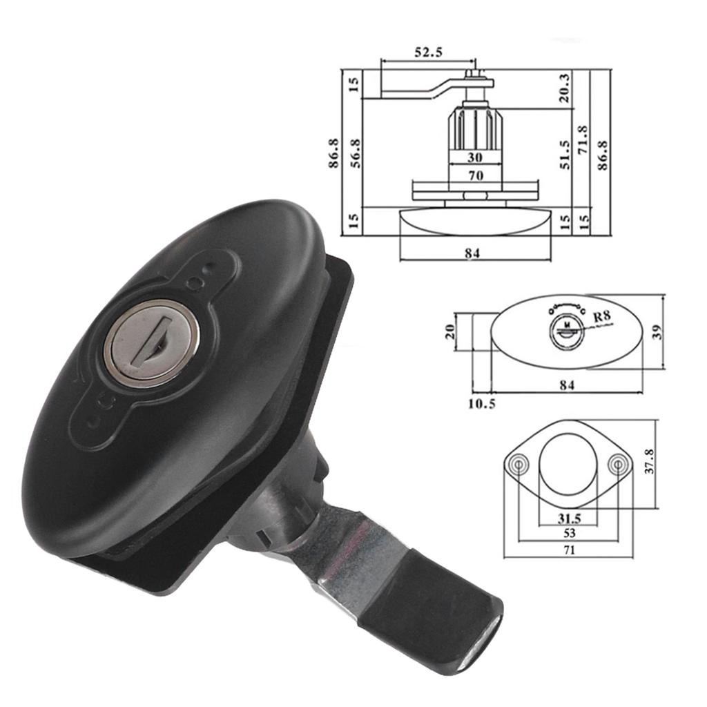 1 Stuk Camper Lock Jacht Luik Lock Kast Deur Lade Lock Knop Lock Met 2 Sleutels Achterklep Camper Opbergkast Lock