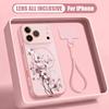 Little Flower Pattern Magnetic Lanyard Phone Case For iPhone 17 Pro Max 16 15 14 13 Pro Max For Magsafe Shockproof Hard PC Cover