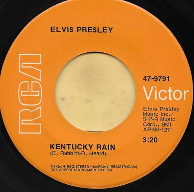 Disc 7 inch ELVIS PRESLEY - Kentucky Rain / My Little Friend  479791 RCA Victor 1969 SUA Rock Uzat