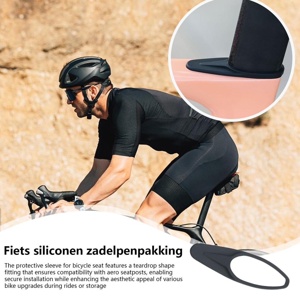 Bicycle Silicone Seatpost Gasket Road Bike Seatpost Waterproof Dustproof Cover Sealing Ring Convenient Disassembly Replacement