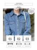 Women's 2024 High-End Retro Layered Blue Denim Shirt