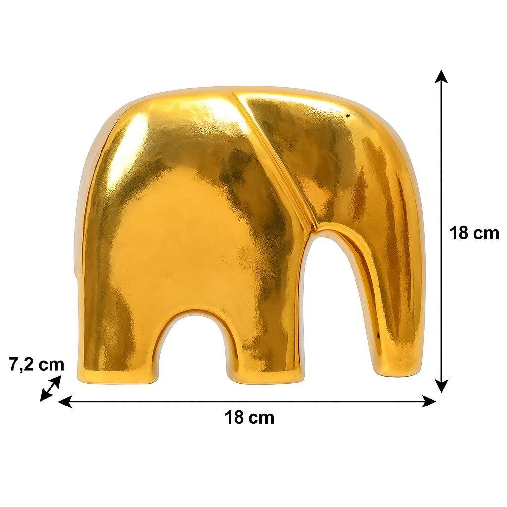 Golden Sleek Modern Elephant Ceramic Figurine | Luxury Home Décor Accent | Elegant Statement Piece for Living Room | Pack of 1