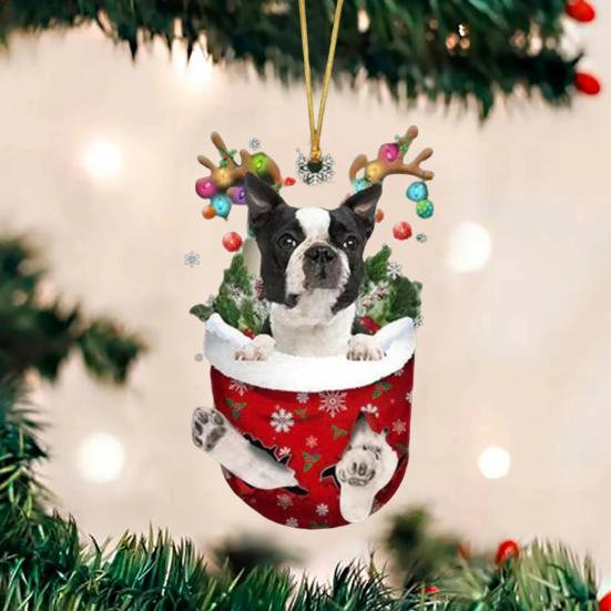 Vánoční stromeček závěsný oboustranný neblednoucí přívěsek Vtipné punčochy Design Tiskové kouzlo Ornamenty