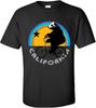 California Bear Riding Bicycle Rainbow Star T-shirt