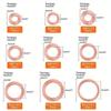 200Pcs Copper Washer Gasket Nut and Bolt Set Flat Ring Seal Assortment Kit with Box M5-M14 for Sump Plugs