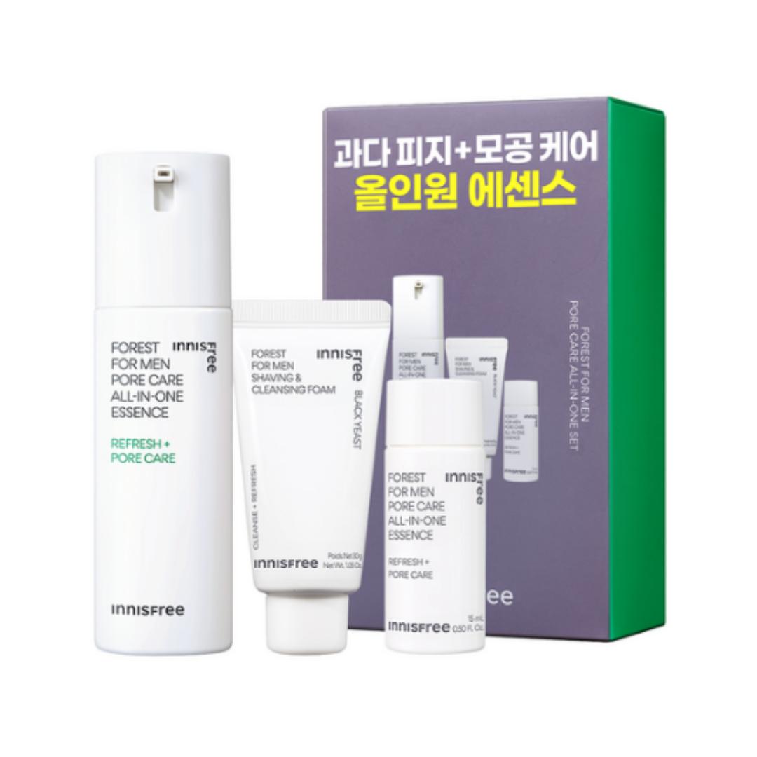 

Innisfree Forest Pore All‑In‑One Essence 100 ml + 15 ml + Shaving Cleansing Foam 30 g Set