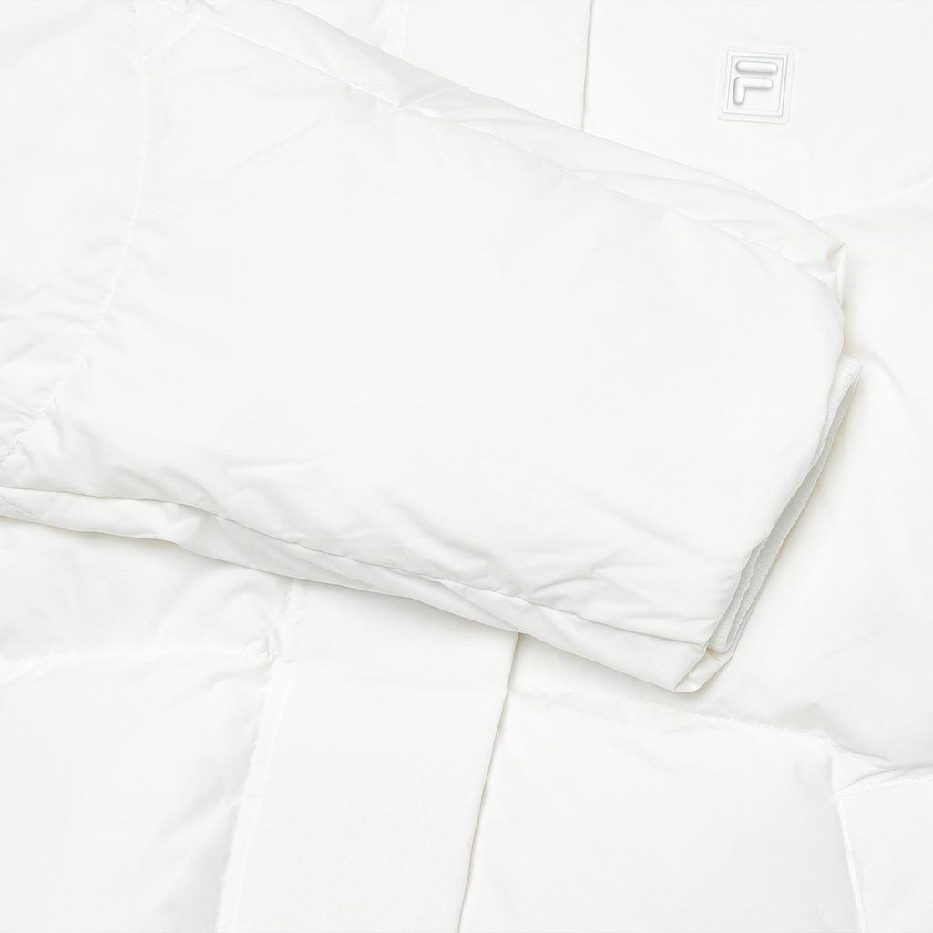 FILA Color Block Zip-Up Hooded Down Jacket Women outerwear Off-White F11W344915F-WT