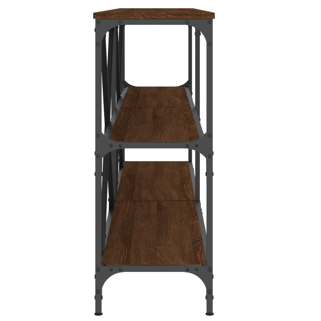 Konsolentisch Brauneiche-Effekt 180x30x75 cm Holzwerkstoff und Eisen