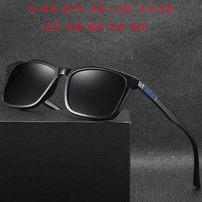 0 -0.5 -0.75 -1.0 Fino a -6.0 Occhiali da Sole Quadrati per Miopia Con Lenti Vintage TR90 per Guida Occhiali da Sole per Miopi Per Uomo