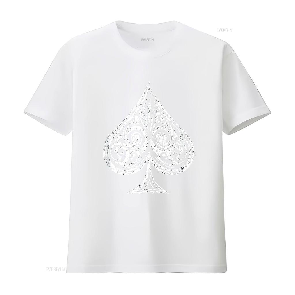 Womens Ace Of Spades T Shirt Black 2XL vintage Washed Versatile graphic Breathable Top For Everyday Wear Soft Stretched