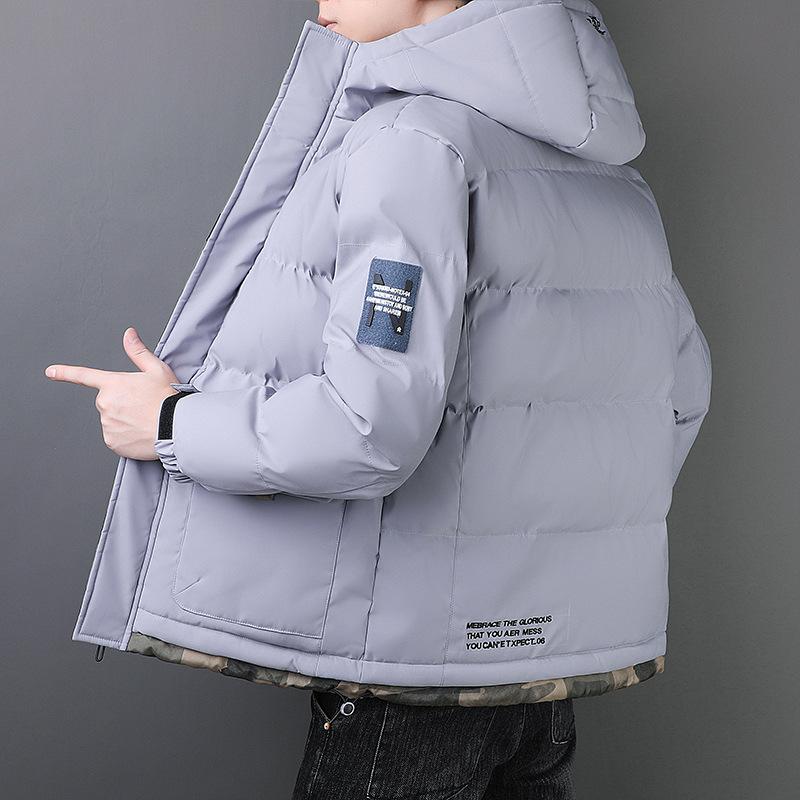 Hooded cotton-padded men's coat brand versatile fashion casual loose cotton-padded jacket men's outdoor casual cotton-padded jacket