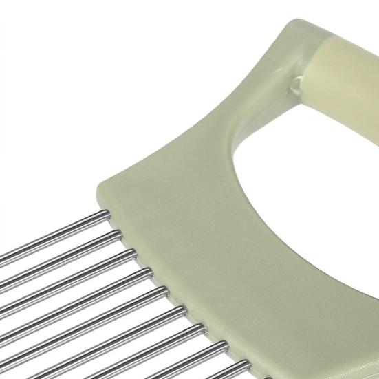 Lökdelare Hållare 10 Rostfria Tappar Halkfritt Grepp Grönsaksskärare för Lökar Potatis Tomater Citroner Kött Hållbart Köksverktyg