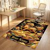 Dragon Phoenix Theme Crystal Velvet Rug Personalized Custom Name Text Soft Floor Mat Home Decor