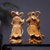 Holzschnitzerei Guan Gong Wei Tuo Türwächter Skulptur Statue Mythologische Figuren Haus Zimmer Büro Reichtum Glück Feng Shui Dekoration