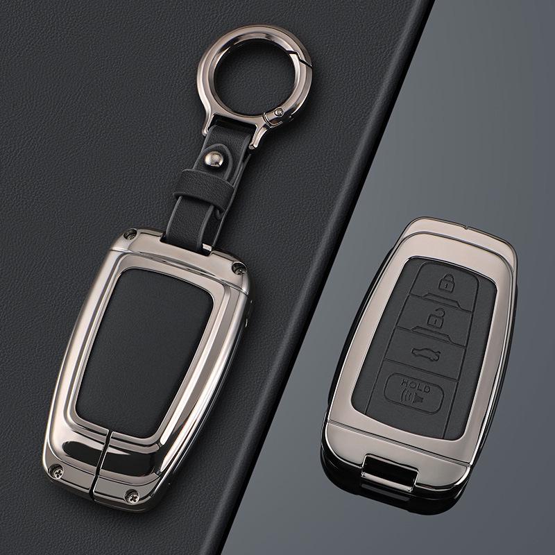 Crown Lu Fang Key Case for 24 Model Toyota 14th Gen Crown & Vellfire 2024 - Metal Leather Shell Buckle