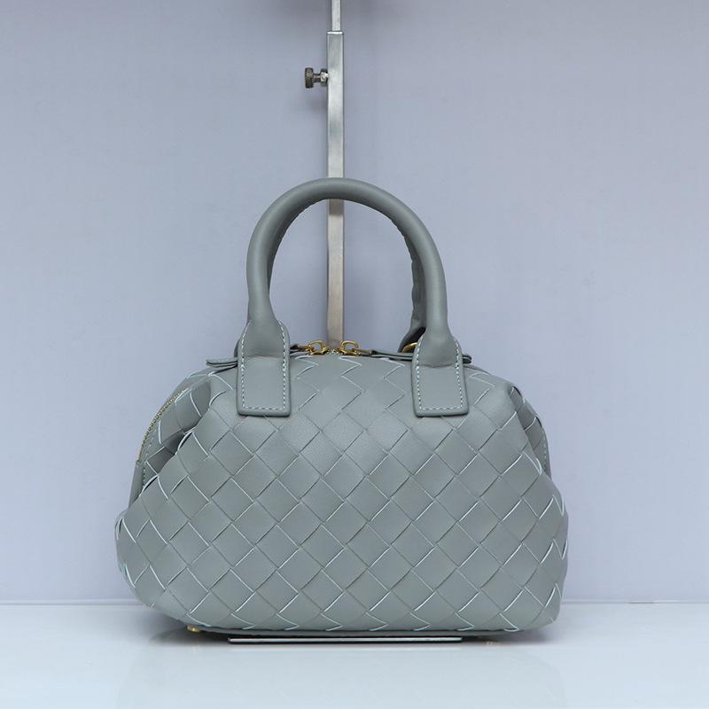 

24 New Bauletto Hand Woven Bowling Bag Mini Boston Cloud Leather Crossbody Handbag 24cm