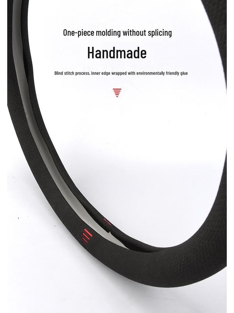 Suede & Genuine Leather Steering Wheel Cover for 9th & 10th Gen Accord - Ultra-Thin, All-Season