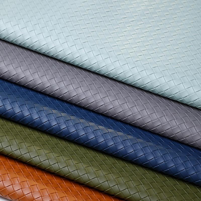 100x137cm Woven Pattern Synthetic Leather Fabric Soft PU Leather Sewing Diy Sofa Background Car Interior Upholstery Home Decor