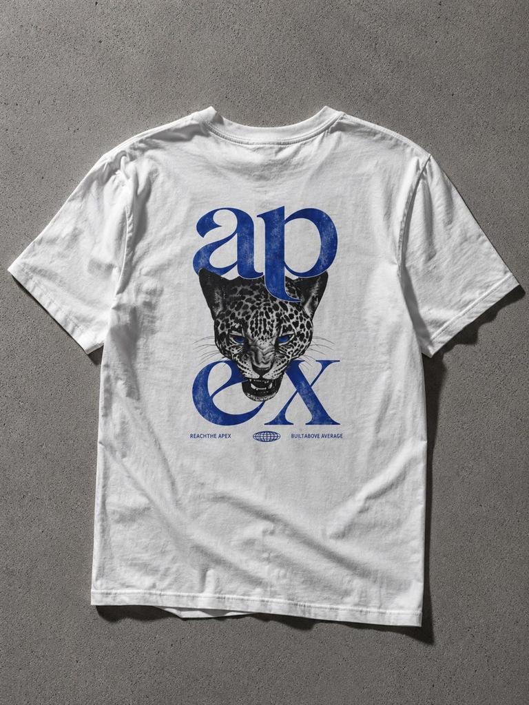 Apex Leopard Graphic T-Shirt | Oversized Streetwear Tee, Y2K Back Print