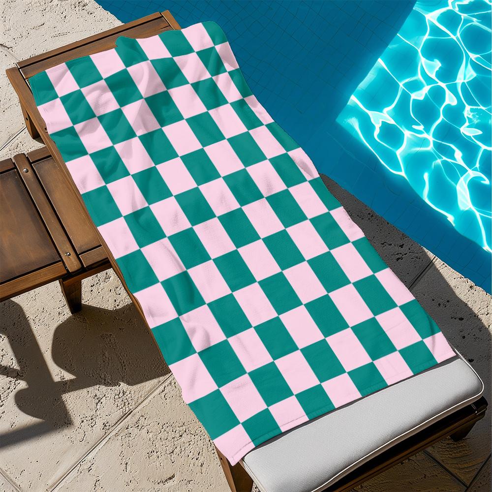 Floral Bee Print Quick Dry Beach Towel, Soft Absorbent Microfiber for Beach Camping Pool