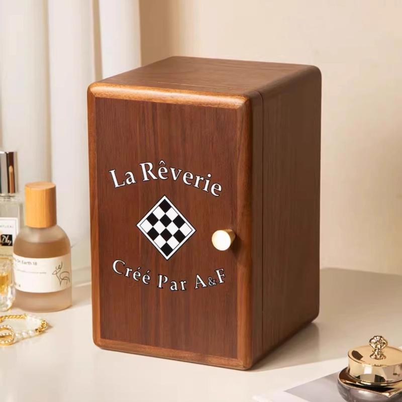 Vintage Wooden Jewelry Box Multi Layer Drawer Jewelry Storage Boxes Multifunctional Necklace Ring Earring Organizer Box